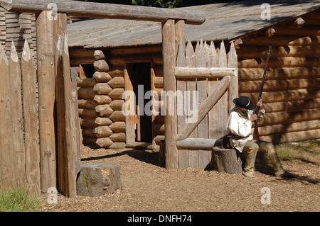 Fort Clatsop Feldlager von Lewis und Clark Expedition in Oregon Land in der Nähe von Columbia River Winter 1805-1806, Stockfoto