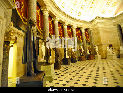 US-Hauptstadt, National Statuary Hall, Kammer in United States Capitol gewidmet Skulpturen von prominenten Amerikanern, die Halle, Stockfoto