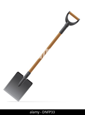 Gartenwerkzeug Schaufel Abbildung isoliert auf weißem Hintergrund Stockfoto