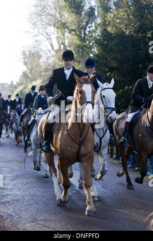 Traditionellen Boxing Day treffen sich bei Upton Haus Warwickshire, England Stockfoto