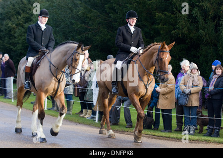 Traditionellen Boxing Day treffen sich bei Upton Haus Warwickshire, England Stockfoto