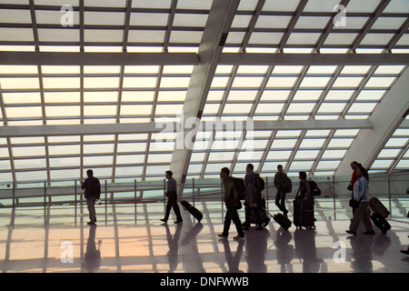 Peking China, Chinesisch, Beijing Capital International Airport, PEK, Terminal 3, T3, Express-Bahnhof, Plattform, asiatischer Mann Männer männlich, Erwachsene, Erwachsene, Frau fem Stockfoto