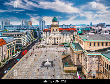 Berlin, Deutschland-Skyline über Gendarmenmarkt. Stockfoto