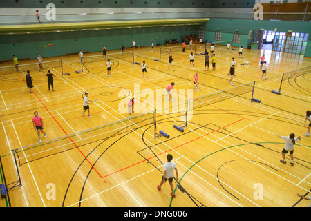 Hong Kong China, HK, Asien, Chinesisch, Orientalisch, Insel, Zentral, Hong Kong Park Sports Center, Zentrum, Badmintonplätze, Indoor, Gymnasium, Asiatische Asiaten ethnische Immi Stockfoto