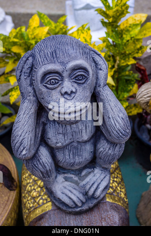 Kluge Affe in Asien-Tempel in Chiang Mai, Thailand Stockfoto