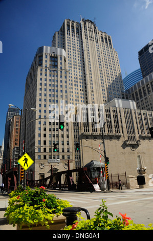 Städtische Oper Gebäude. Lyric Opera Civic Opera House ist ein historisches Wahrzeichen Chicagos. Im Jahre 1929 erbaut. Stockfoto