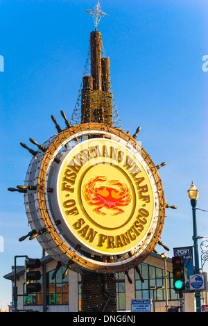 Fishermans Wharf Schild, San Francisco, Kalifornien, USA. Stockfoto