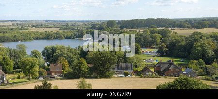 Blick vom Turm der St. Helena Kirche, Ranworth, Norfolk, England Stockfoto