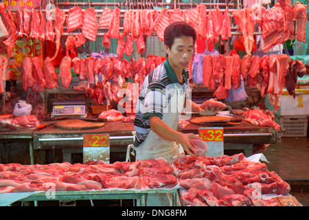 Hong Kong China, HK, Asien, Chinesisch, Orient, Insel, North Point, Marble Road Market, Marktplatz, Display Sale Vendor Vendors Stände Stand Markt Marke Stockfoto