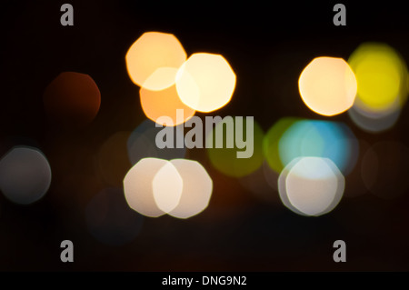 Großen Bokeh Lichter der Nacht Stadt. Stockfoto