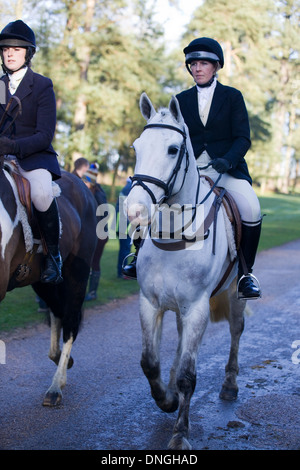 Traditionellen Boxing Day treffen sich bei Upton Haus Warwickshire, England Stockfoto