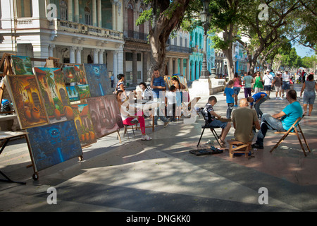 Straßenkunst am Paseo del Prado, Havanna Stockfoto