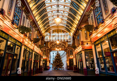 Leadenhall Market in der Weihnachtszeit Stockfoto