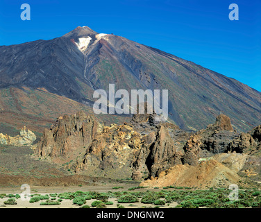 Blick auf den Teide zeigt Caldera Las Canadas, Santa Cruz De Tenerife, Teneriffa, Spanien Stockfoto