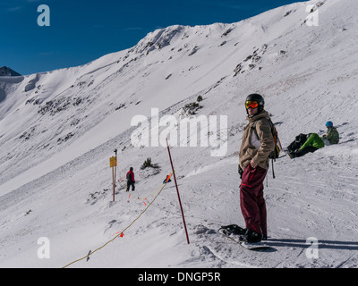 Oberen Hängen des Bliss Trail unterhalb Kensho SuperChair, Spitze 6, Skigebiet Breckenridge Breckenridge, Colorado. Stockfoto