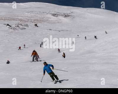 Oberen Hängen des Bliss Trail unterhalb Kensho SuperChair, Spitze 6, Skigebiet Breckenridge Breckenridge, Colorado. Stockfoto