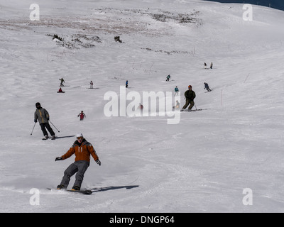 Oberen Hängen des Bliss Trail unterhalb Kensho SuperChair, Spitze 6, Skigebiet Breckenridge Breckenridge, Colorado. Stockfoto