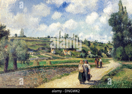 Camille Pissarro, Landschaft in der Nähe von Pontoise, Auvers Straße 1881-Öl auf Leinwand. Israel Museum, Jerusalem. Stockfoto