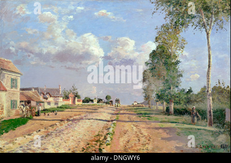 Camille Pissarro, Route de Versailles, Rocquencourt 1871 Öl auf Leinwand. Van Gogh Museum, Amsterdam. Stockfoto