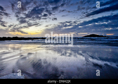 Strand Sonnenuntergang Bantham Bigbury am Meer Stockfoto