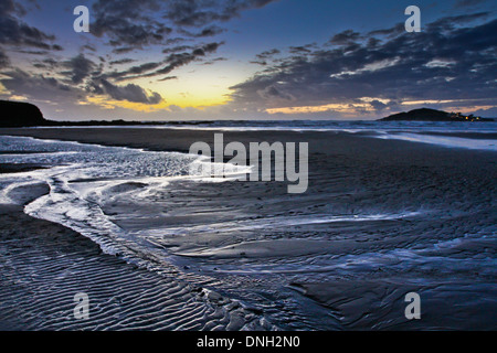 Strand Sonnenuntergang Bantham Bigbury am Meer Stockfoto