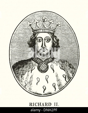 Richard II (6 Januar 1367 – ca. 14 Februar 1400) war König von England von 1377 bis er im Jahr 1399 abgesetzt wurde Stockfoto