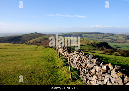Blick in Richtung Crook Peak, Somerset, England Stockfoto