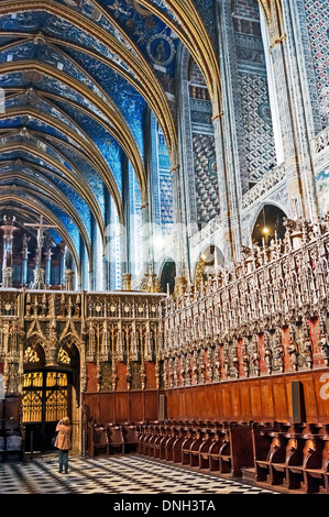 Europa, Frankreich, Tarn, Albi. Bischofsstadt, zum UNESCO-Weltkulturerbe. Kathedrale Sainte-Cécile. Der Chorraum. Stockfoto