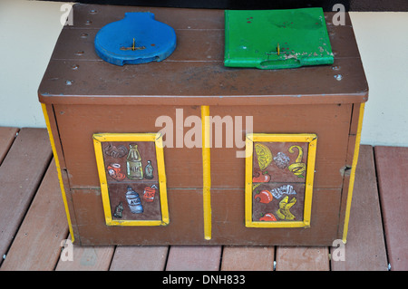 Recycling-Container Costa Rica Mittelamerika Stockfoto