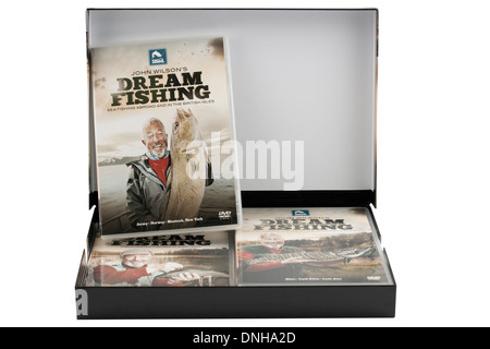 Boxed DVD Set mit 4 DVD's von John Wilsons Traum Angeln videos Stockfoto