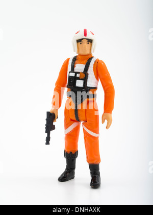 Star Wars 1977 Actionfiguren Vintage Kenner Luke Skywalker Stockfoto