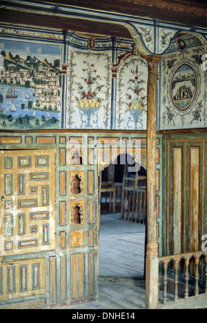 Innenraum der traditionellen griechischen Dorf Wood-Frame Haus das George Schwartz Mansion (1783-98) oder Georgios Mavros Haus Ambelakia Thessalien Griechenland Stockfoto