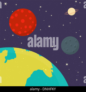 Vektor-Planeten des Sonnensystems Stockfoto