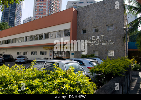 DEAT Delegacia Especial de Apolio Ao Turimo (spezielle Polizei-Einheit für Tourismus SUPPORT) in Rio De Janeiro, Brasilien Stockfoto