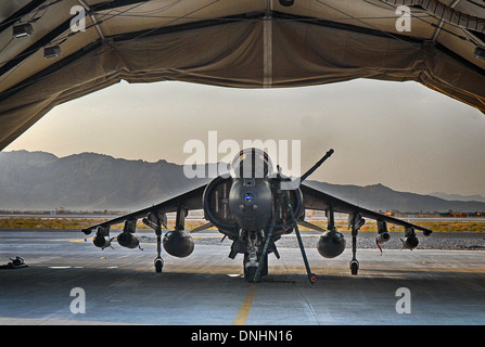 RAF Harrier, Canderhar Air Base, Afghanistan, Stockfoto