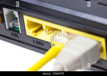 LAN-Router hautnah. Stockfoto