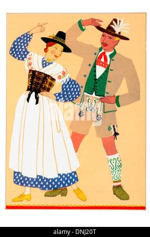 Bayern Tracht früh 20. Jahrhundert Lithographie Stockfoto