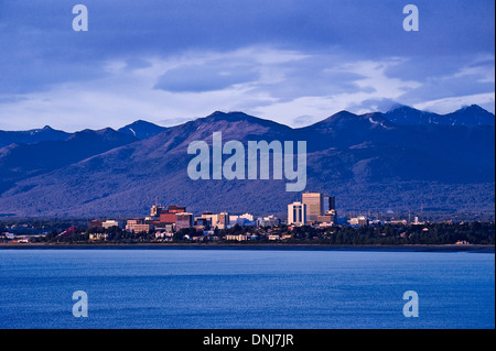 Skyline von Anchorage, Alaska, USA Stockfoto