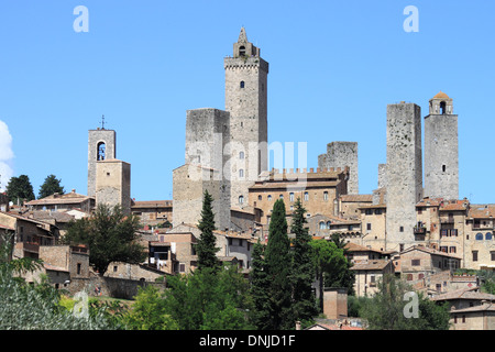 Mittelalterliche Stadt San Gimignano in der Toskana, Italien Stockfoto