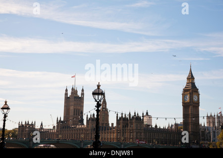 Blick auf die Houses of Parliament mit Big Ben, London, England, Vereinigtes Königreich Stockfoto