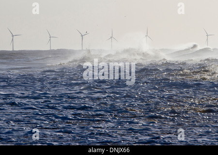 Meerstrand Pfund an Hembsby während der Ostküste Flutwelle des 6. Dezember 2014 Stockfoto