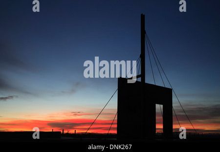 Schiff "sail" (Aussichtsplattform) bei Sonnenaufgang, El Camino Real International Heritage Center, New Mexico, USA Stockfoto