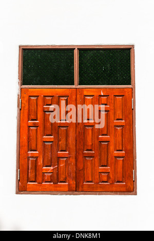 Holzfenster von Thai-Stil Stockfoto