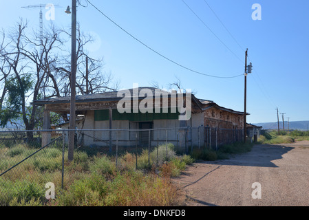 1908 Richardson Store, Montoya, New Mexico. A Route 66 Haltestelle Richtung Westen aus Tucumcari. In den 1970er Jahren geschlossen Stockfoto