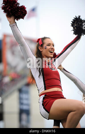 Orlando, Florida, USA. 1. Januar 2014. 1. Januar 2014: South Carolina Gamecocks Cheerleader während der Capital One Bowl zwischen Wisconsin Badgers und die South Carolina Gamecocks im Citrus Bowl in Orlando, FL. Credit: Csm/Alamy Live-Nachrichten Stockfoto