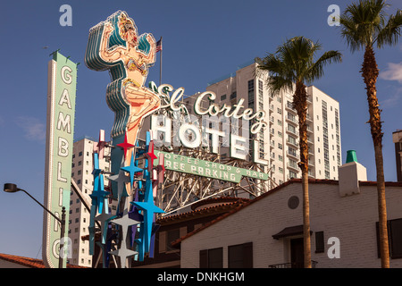 El Cortez Hotel auf der Fremont Street in Downtown Las Vegas, Nevada, USA Stockfoto