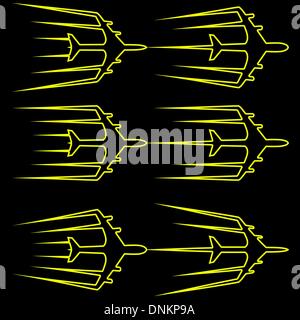 Flugzeug fliegen, stilisierte Vektor-Illustration.  Flugzeug, Jet. Stock Vektor