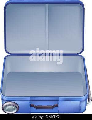Ein Beispiel für ein leerer Koffer bereit, b verpackt für einen Sommerurlaub oder Ferien Stock Vektor