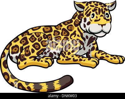 Ein Beispiel für eine glückliche niedlichen Cartoon Jaguar Stock Vektor