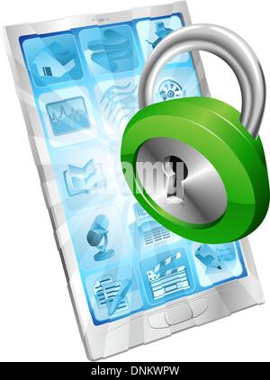 Schlosssymbol Telefonkonzept Bildschirm aus Stock Vektor